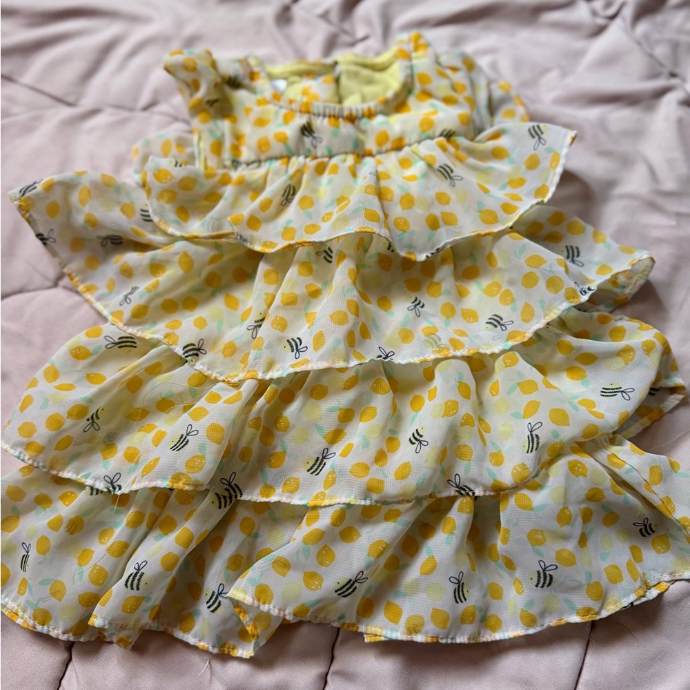 Yellow Bee Tiered Ruffle Dress